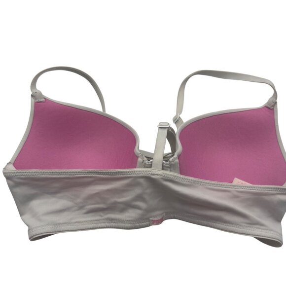 Victorias Secret Pink Wear Everywhere Push Up Bra 32C Lightly Padded Ivory Pink - Picture 3 of 6